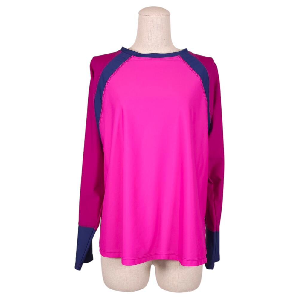 Summersalt Long Sleeve Colorblocked Rashguard Pink Navy Sz 1XL
